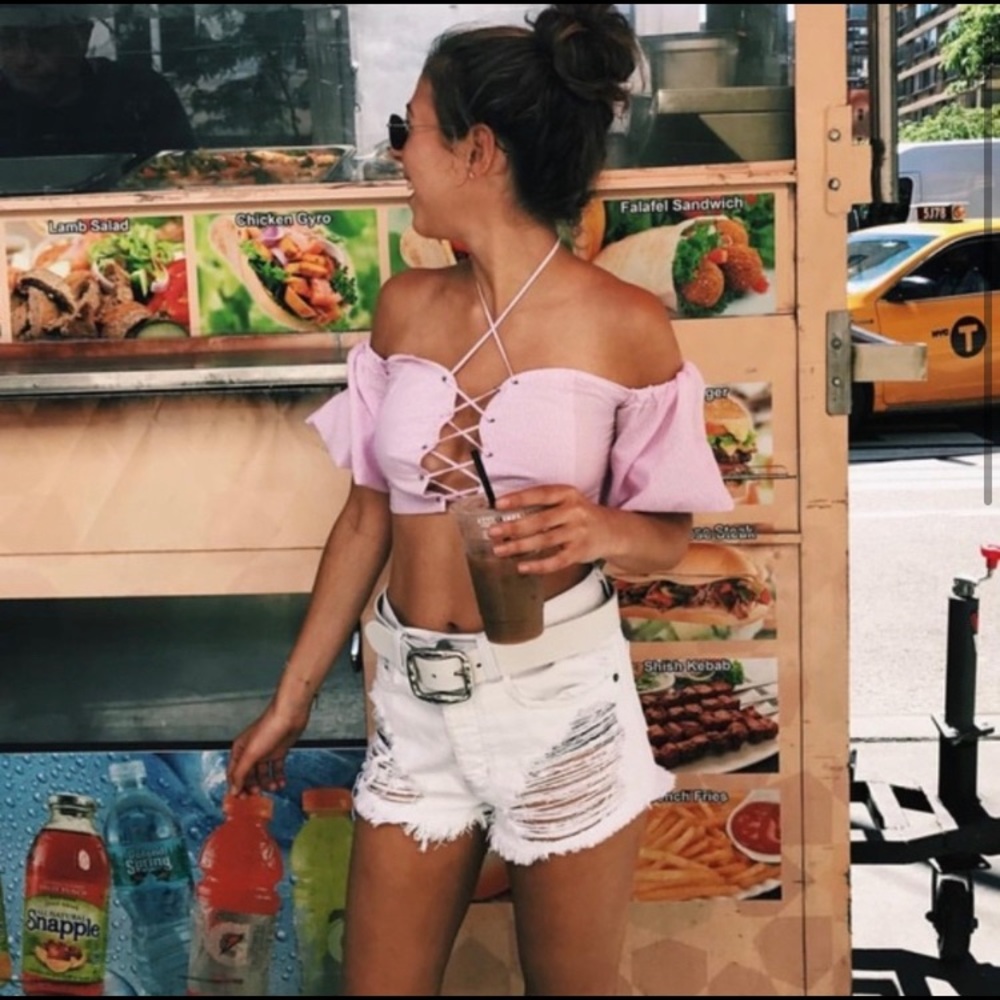 LF: Pink Gingham Crop Top